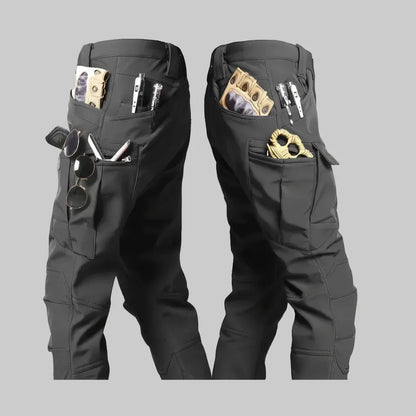 Fleece-Lined Tactical Cargo Pants with Multi-Pocket Design for Outdoor Wear