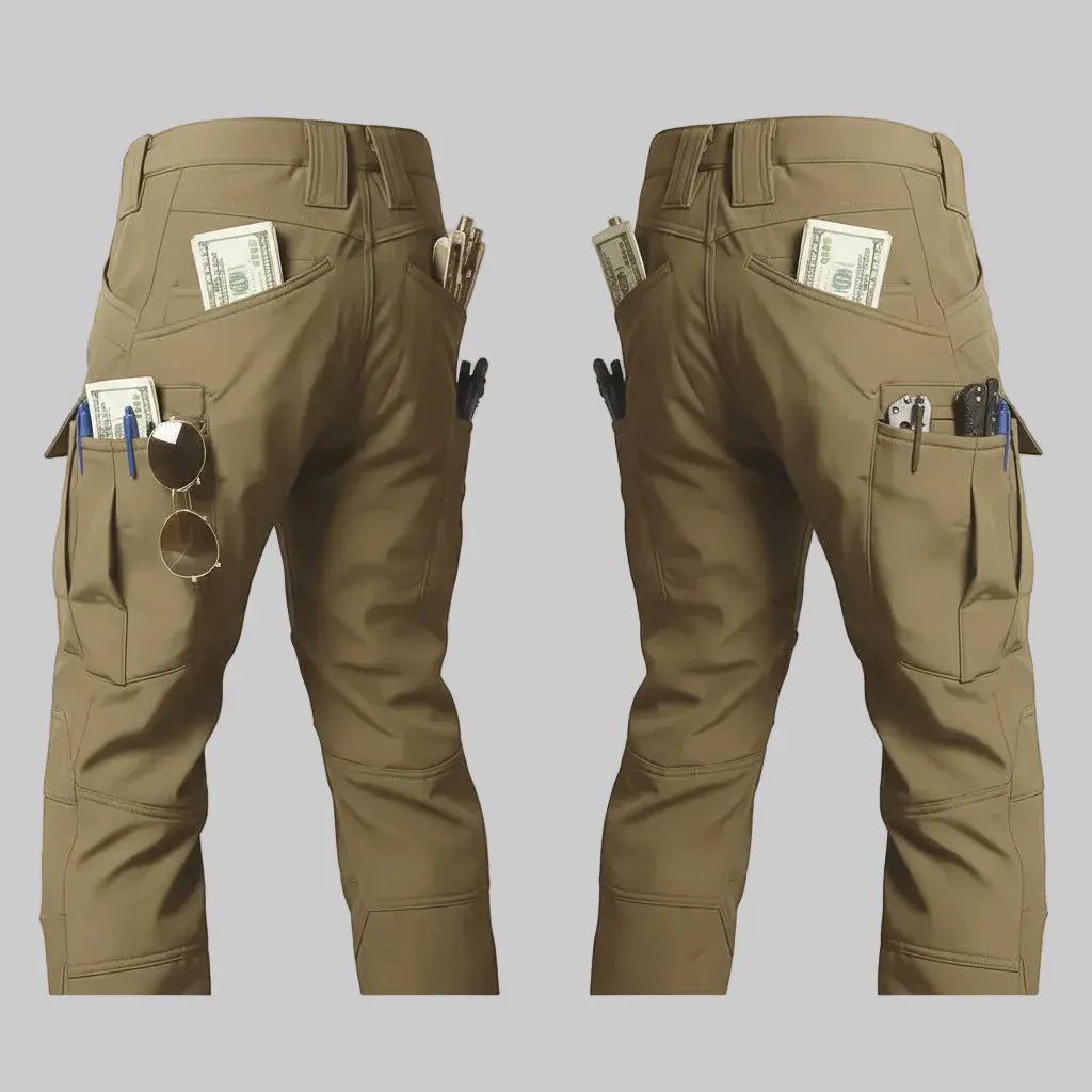 Fleece-Lined Tactical Cargo Pants with Multi-Pocket Design for Outdoor Wear