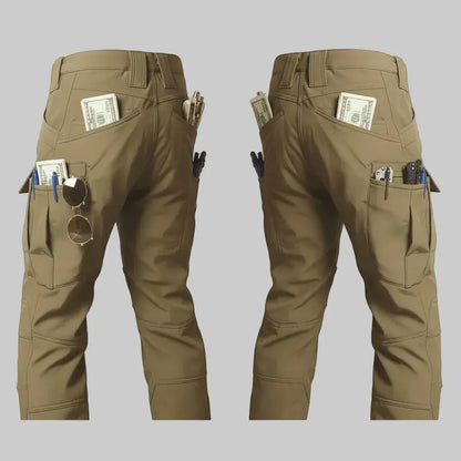 Fleece-Lined Tactical Cargo Pants with Multi-Pocket Design for Outdoor Wear