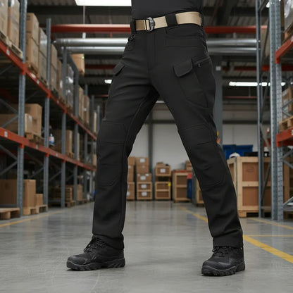 Fleece-Lined Tactical Cargo Pants with Multi-Pocket Design for Outdoor Wear