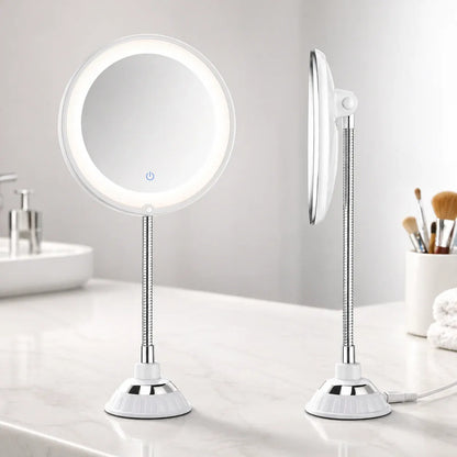 Flexible Arm LED Magnifying Bathroom Mirror