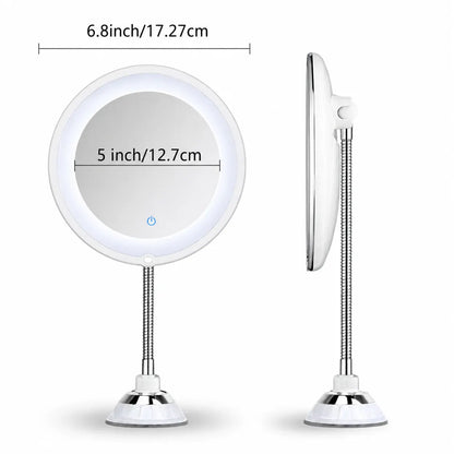 Flexible Arm LED Magnifying Bathroom Mirror