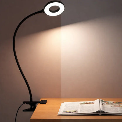 Flexible Clip-On LED Desk Lamp with 3 Reading Light Modes