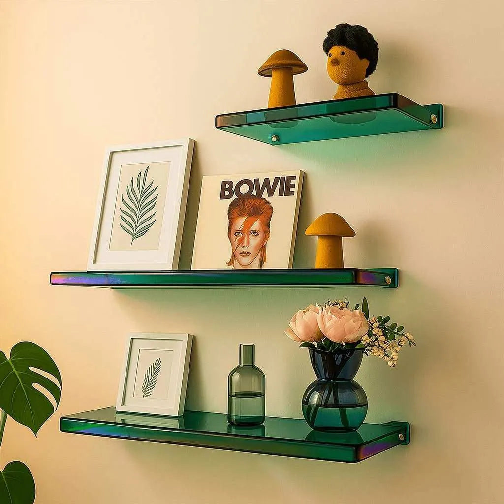 Floating Acrylic Minimalist Wall-Mounted Display Storage Shelf
