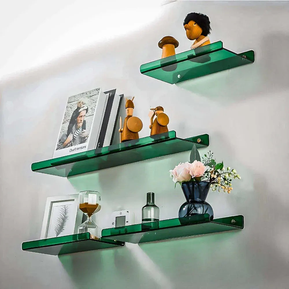 Floating Acrylic Minimalist Wall-Mounted Display Storage Shelf