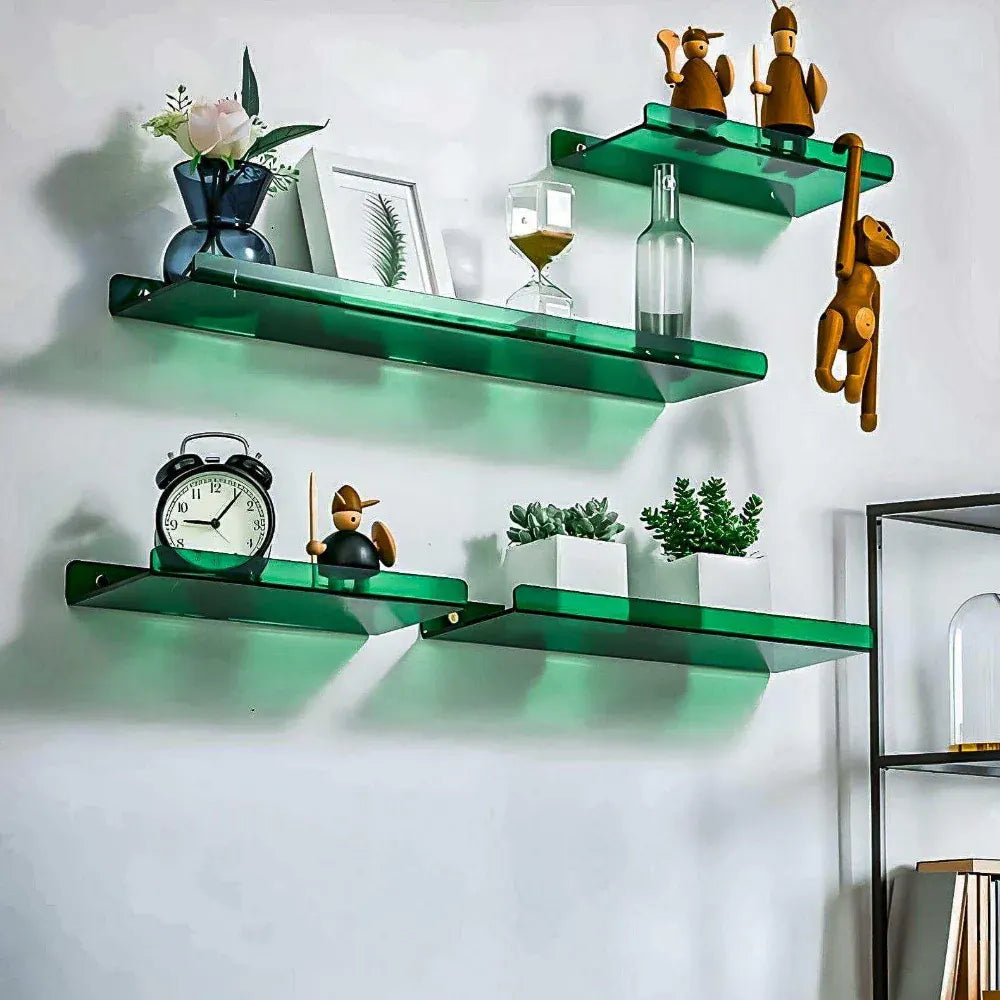 Floating Acrylic Minimalist Wall-Mounted Display Storage Shelf
