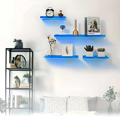 Floating Acrylic Minimalist Wall-Mounted Display Storage Shelf