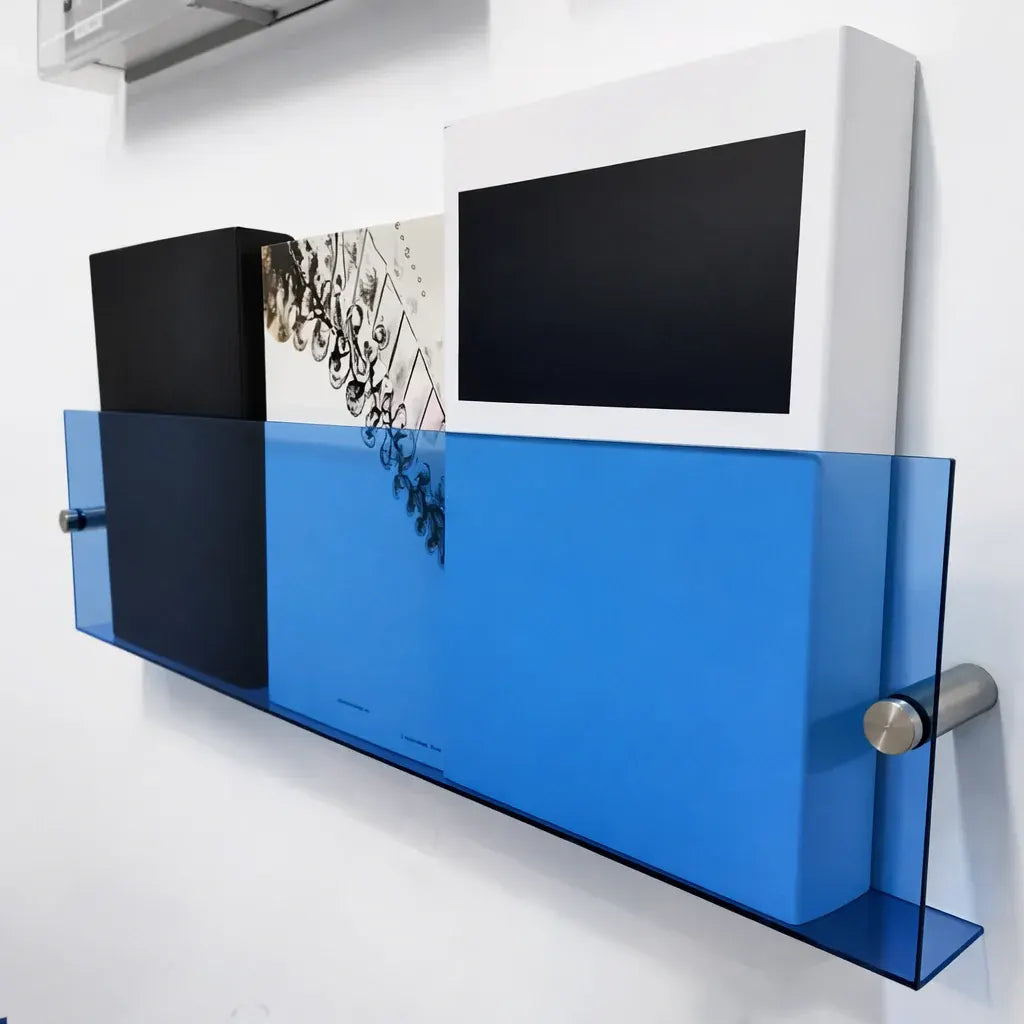 Floating Acrylic Wall-Mounted Magazine Storage Shelf & Display Organizer