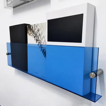 Floating Acrylic Wall-Mounted Magazine Storage Shelf & Display Organizer