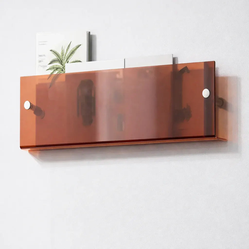 Floating Acrylic Wall-Mounted Magazine Storage Shelf & Display Organizer