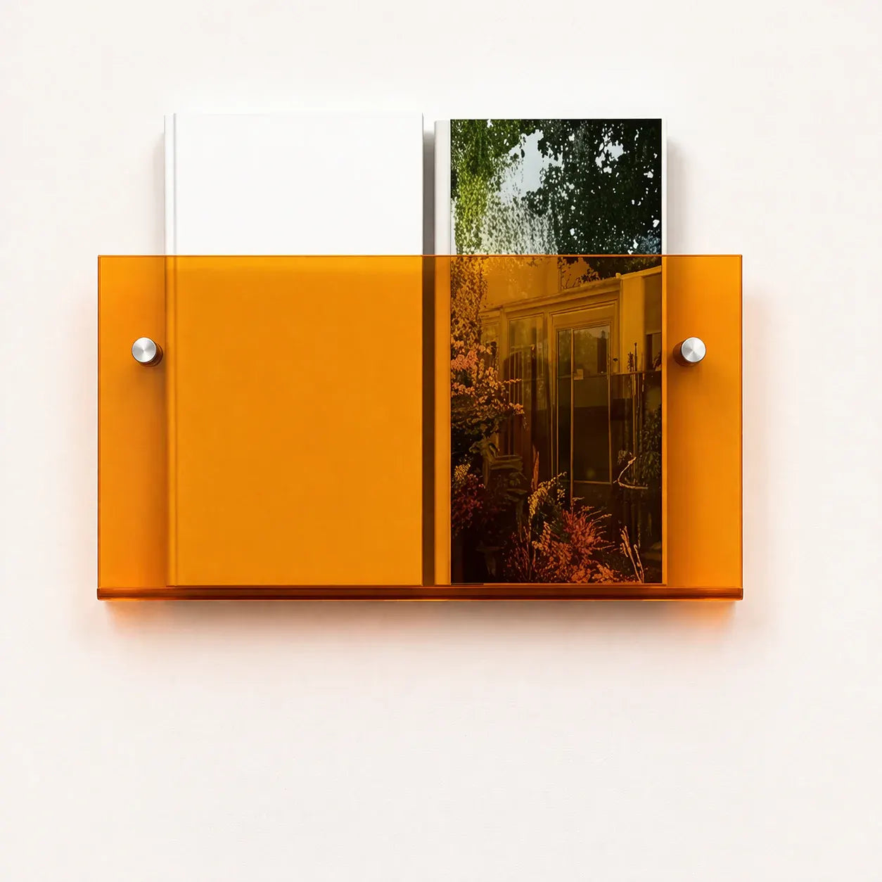 Floating Acrylic Wall-Mounted Magazine Storage Shelf & Display Organizer