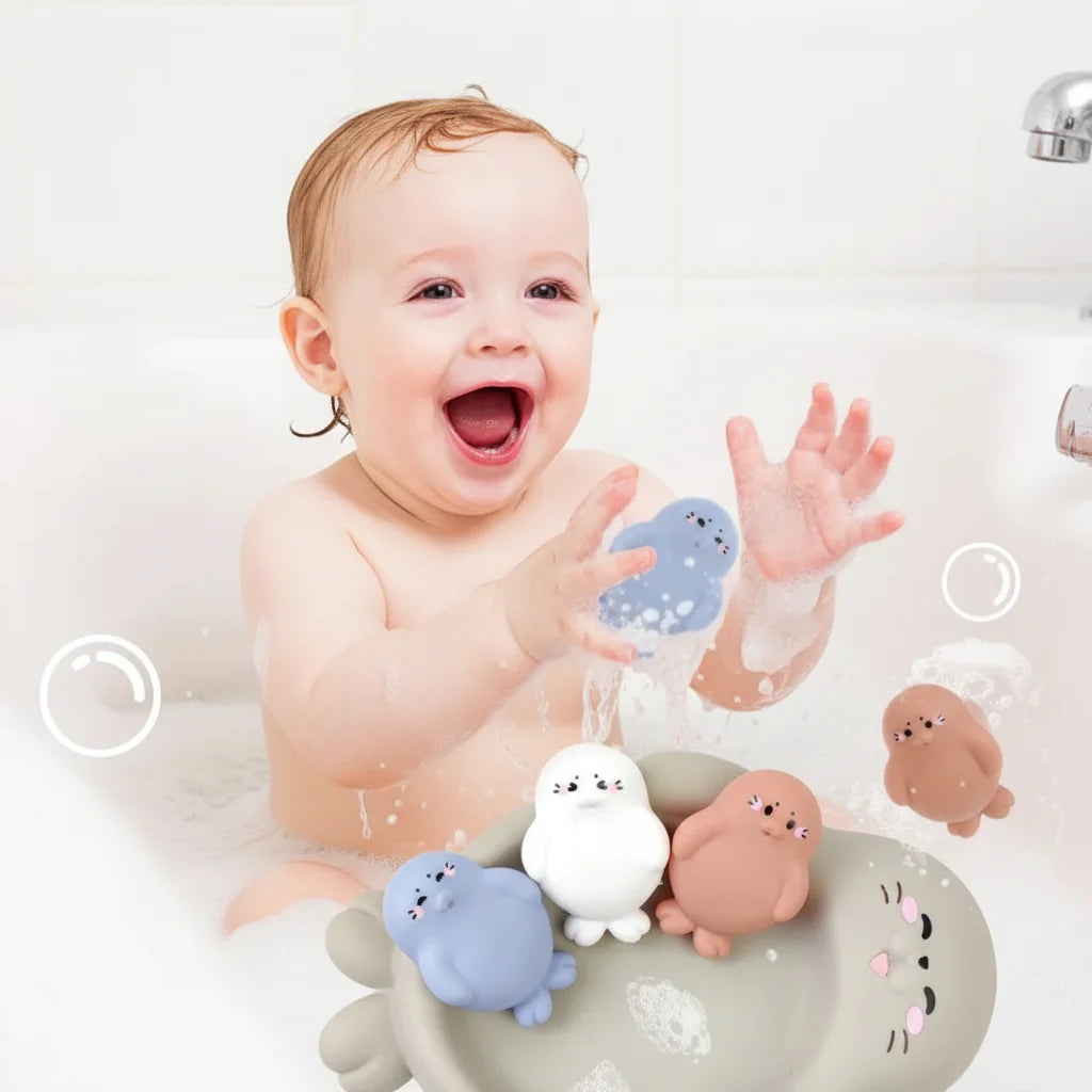 Floating Animal Bath Toy Set for Baby Playtime Fun