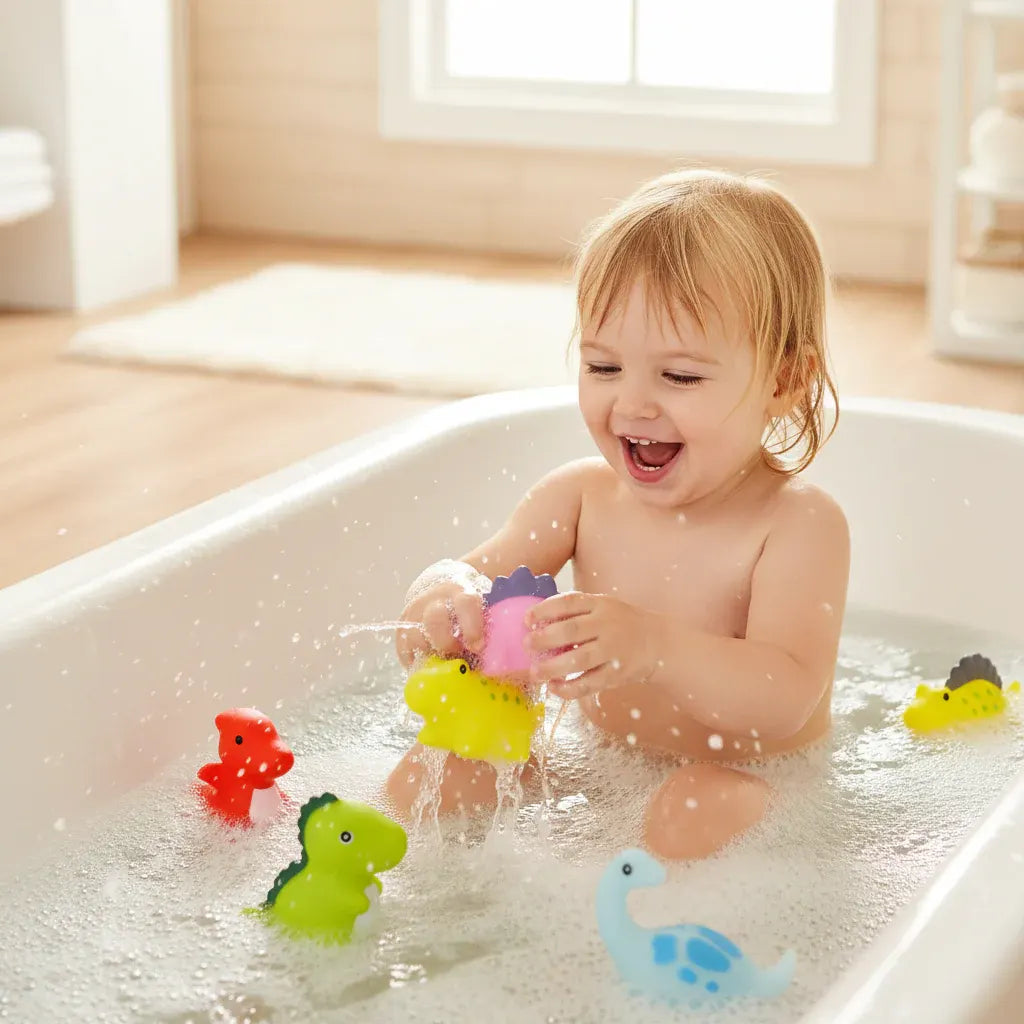 Floating Bath Squirt Toy Set with Rubber Ducks