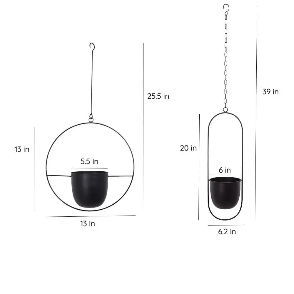 FloraFrame Hanging Planter | Sleek Modern Iron Design for Plants