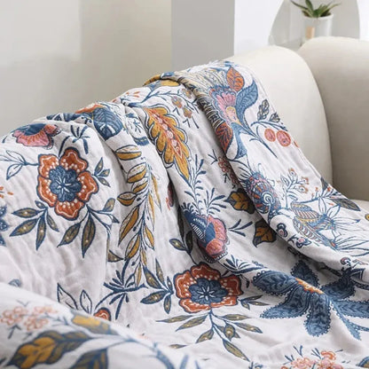 Floral Boho Cooling Throw Blanket for Sofa