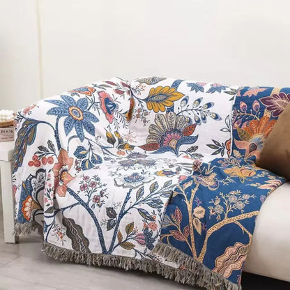 Floral Boho Cooling Throw Blanket for Sofa