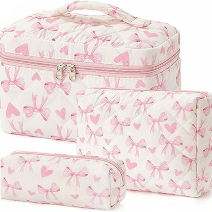 Floral Cotton Cosmetic Pouch – Travel Makeup Bag, Perfect Mother's Day Gift
