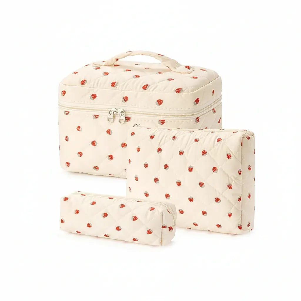 Floral Cotton Cosmetic Pouch – Travel Makeup Bag, Perfect Mother's Day Gift