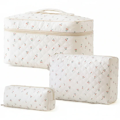 Floral Cotton Cosmetic Pouch – Travel Makeup Bag, Perfect Mother's Day Gift