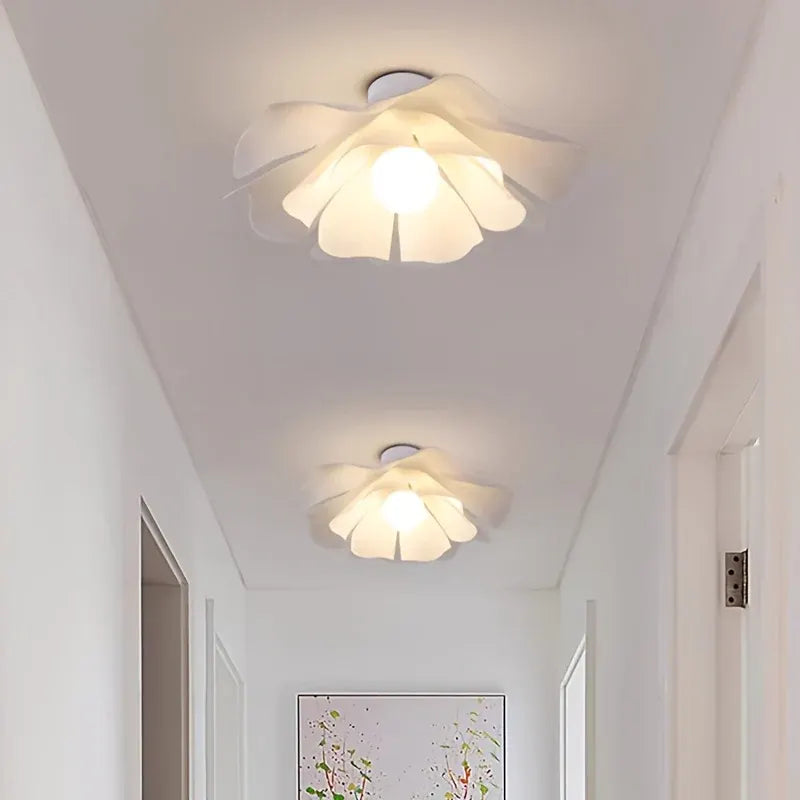Floral Petal Semi Flush Mount Ceiling Light Fixture - Modern Flower Design