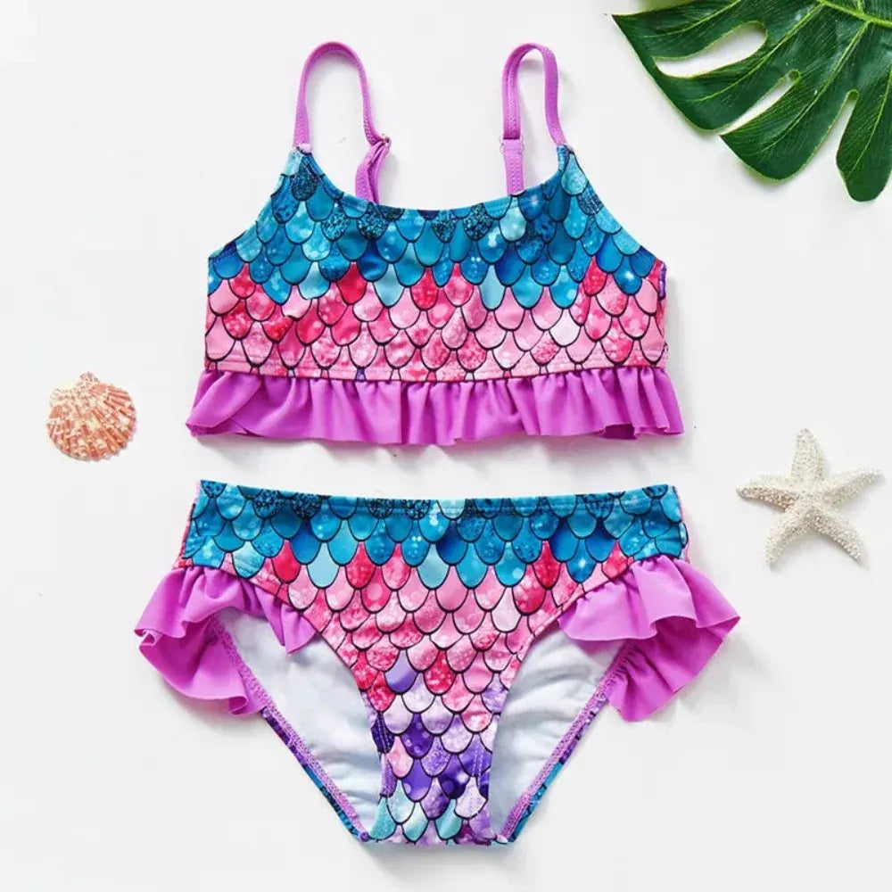 Floral Ruffle Bikini Swimsuit Set for Women and Kids