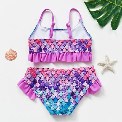 Floral Ruffle Bikini Swimsuit Set for Women and Kids