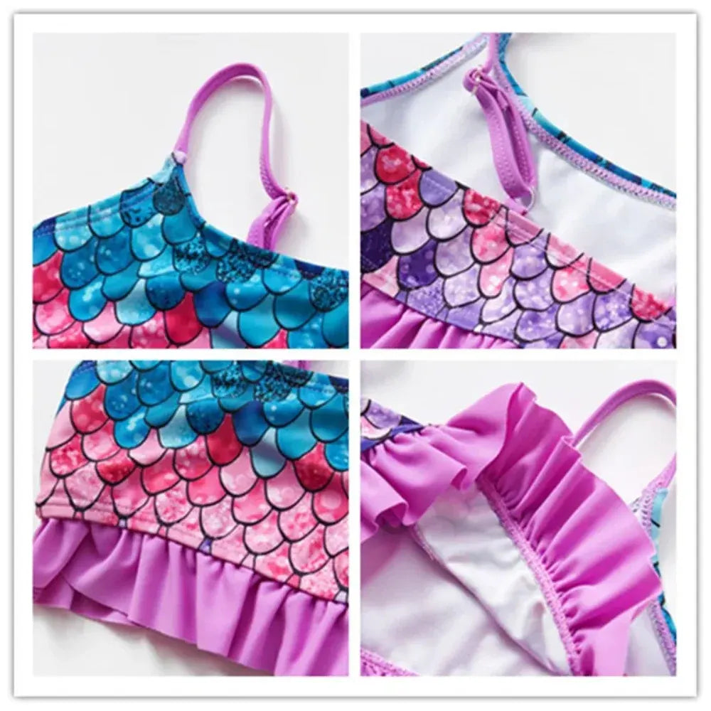 Floral Ruffle Bikini Swimsuit Set for Women and Kids
