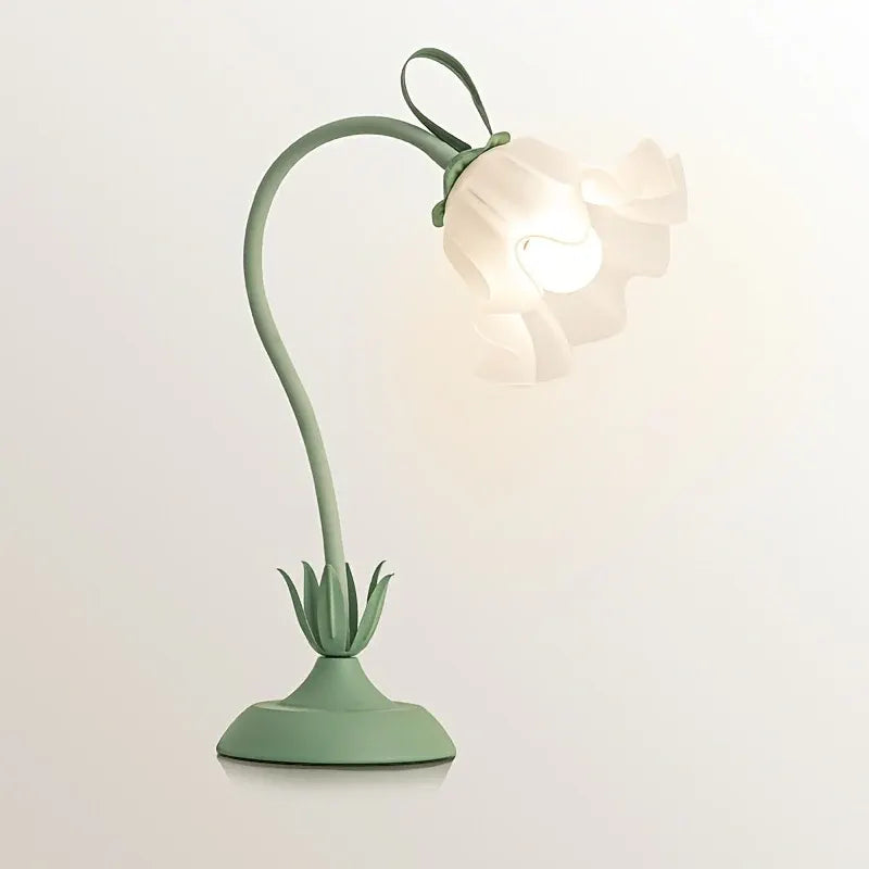 Floral Table Lamp with USB Charging Port