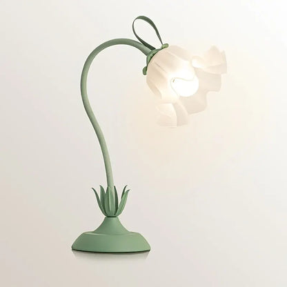 Floral Table Lamp with USB Charging Port