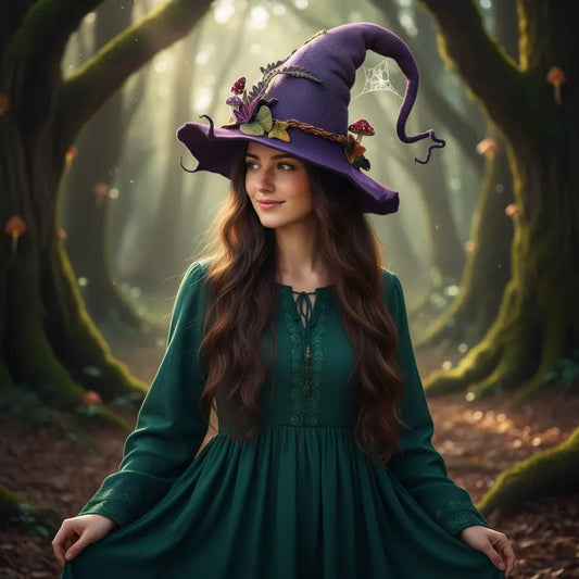 Floral Witch Hat for Halloween Costume