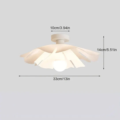 Flower-Shaped Semi-Flush Ceiling Light with Rose Petal Design