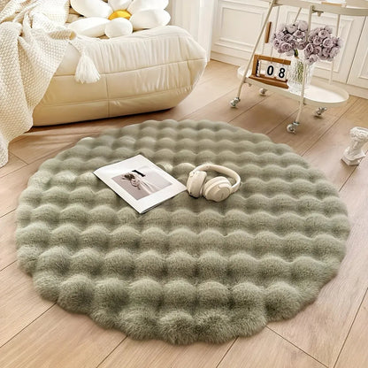 Fluffy Round Bubble Rug | Soft Cloud-Like Circular Carpet