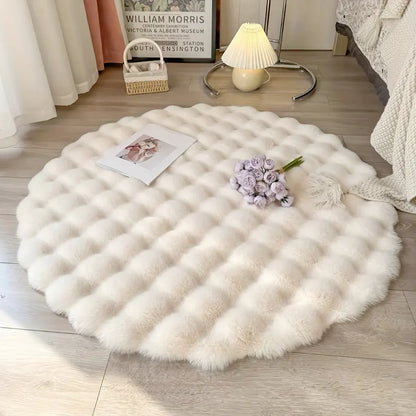 Fluffy Round Bubble Rug | Soft Cloud-Like Circular Carpet