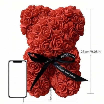 Foam Rose Bear Artificial Flower Arrangement Valentine's Gift