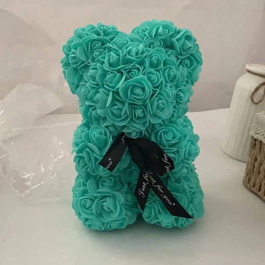 Foam Rose Bear Artificial Flower Arrangement Valentine's Gift