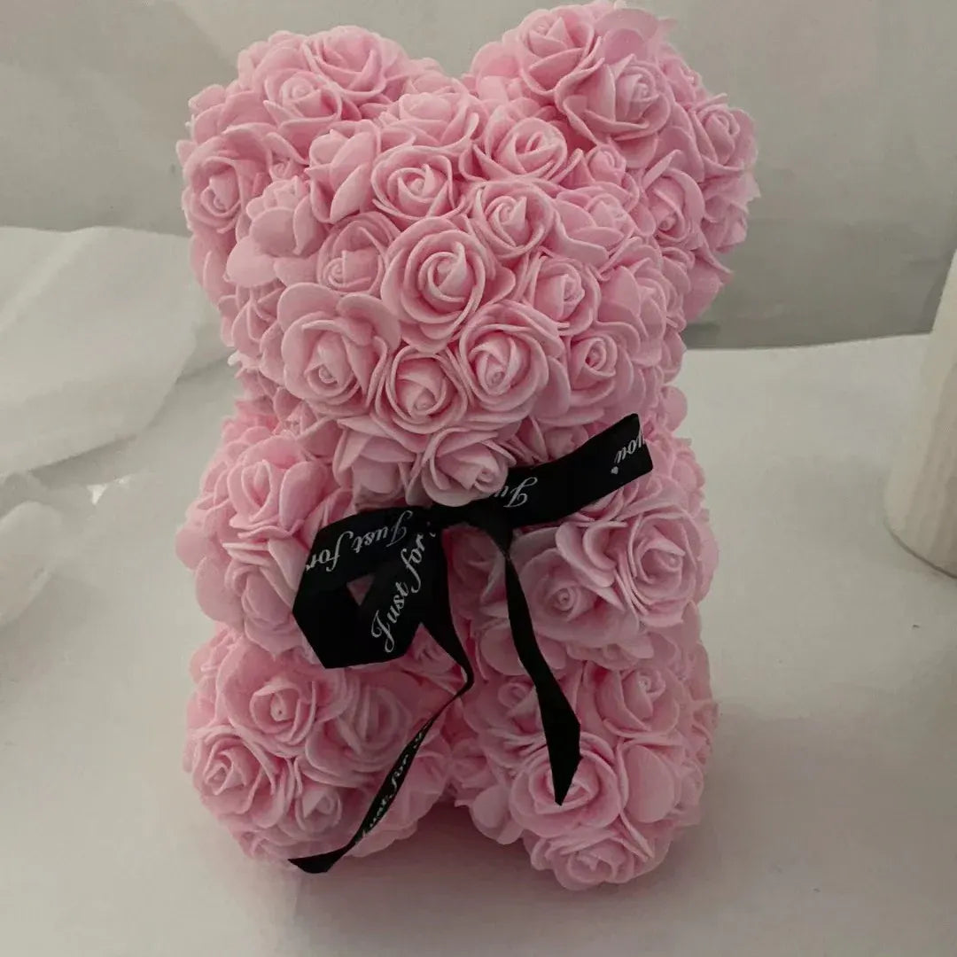 Foam Rose Bear Artificial Flower Arrangement Valentine's Gift