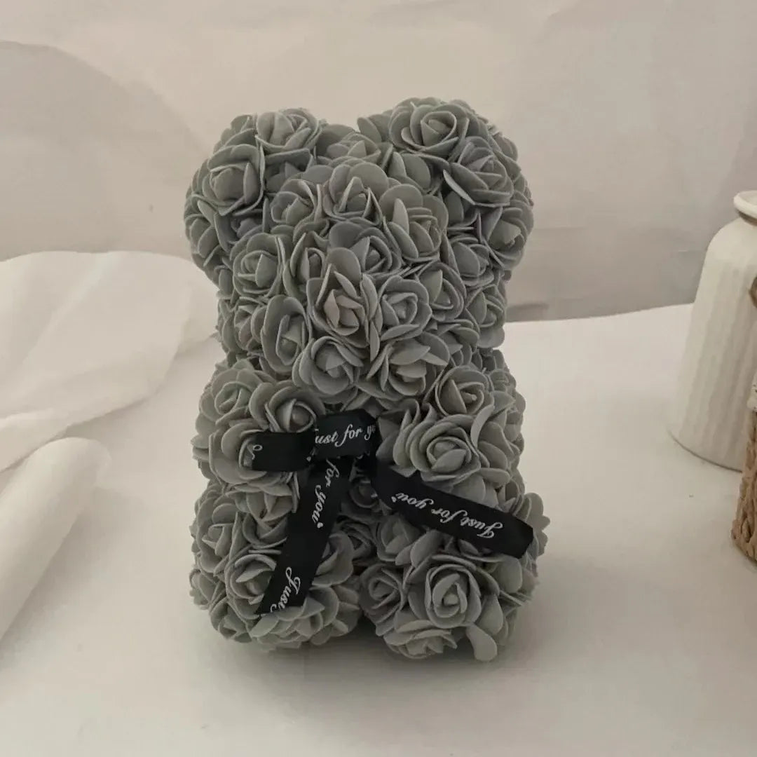 Foam Rose Bear Artificial Flower Arrangement Valentine's Gift
