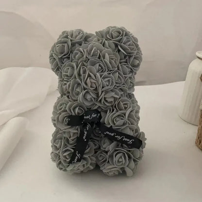 Foam Rose Bear Artificial Flower Arrangement Valentine's Gift