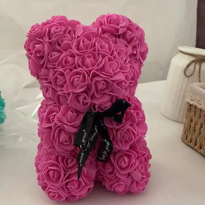 Foam Rose Bear Artificial Flower Arrangement Valentine's Gift