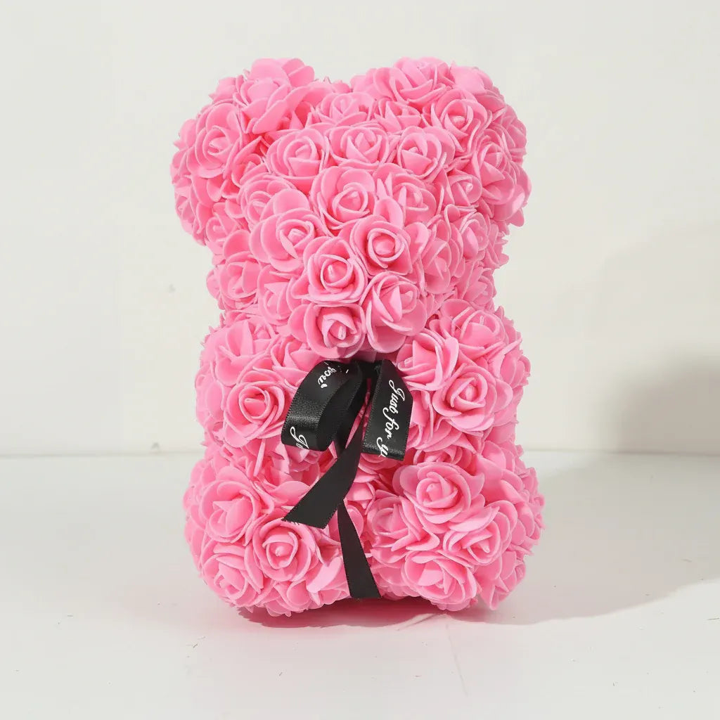 Foam Rose Bear Artificial Flower Arrangement Valentine's Gift