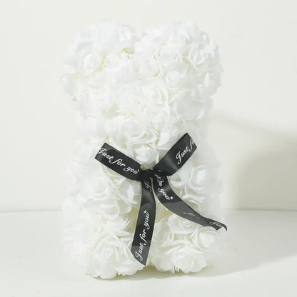 Foam Rose Bear Artificial Flower Arrangement Valentine's Gift