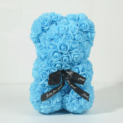 Foam Rose Bear Artificial Flower Arrangement Valentine's Gift