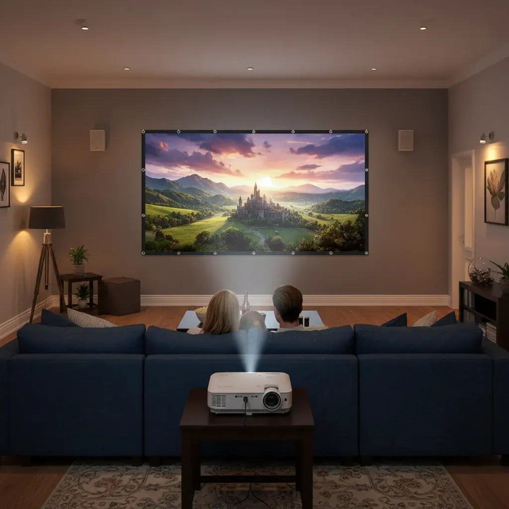 Foldable 120 Inch Portable Projection Screen for Outdoor HD Movie Viewing