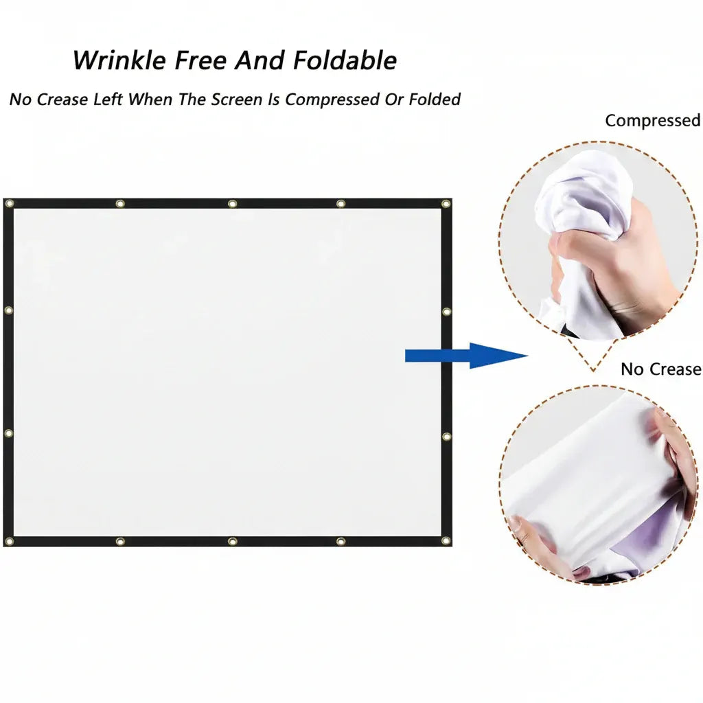 Foldable 120 Inch Portable Projection Screen for Outdoor HD Movie Viewing