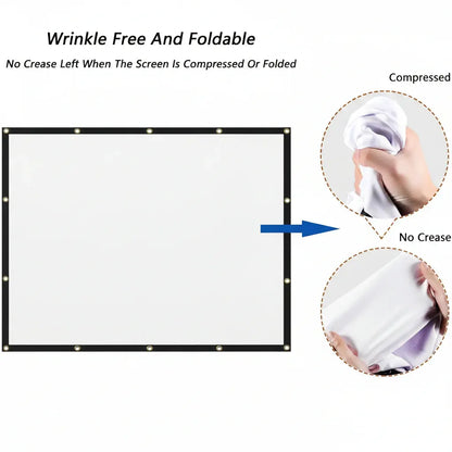 Foldable 120 Inch Portable Projection Screen for Outdoor HD Movie Viewing