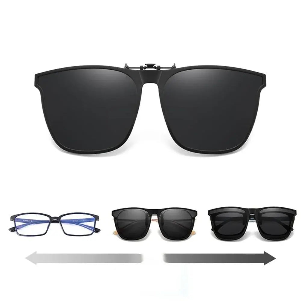 Foldable Clip-On Polarized Sunglasses with UV Protective Lens Trim