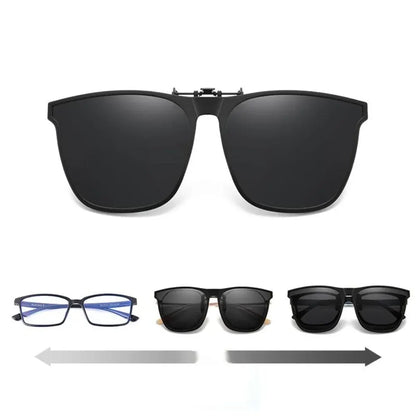 Foldable Clip-On Polarized Sunglasses with UV Protective Lens Trim