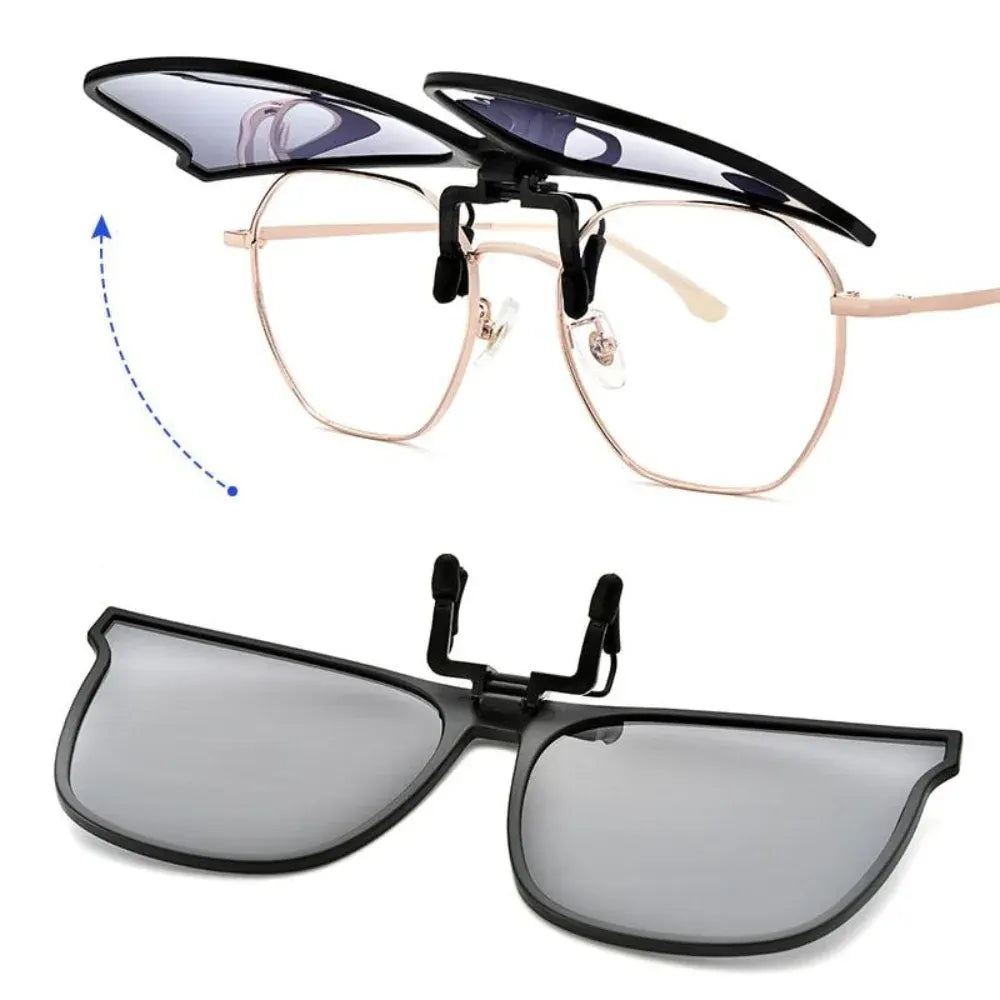Foldable Clip-On Polarized Sunglasses with UV Protective Lens Trim