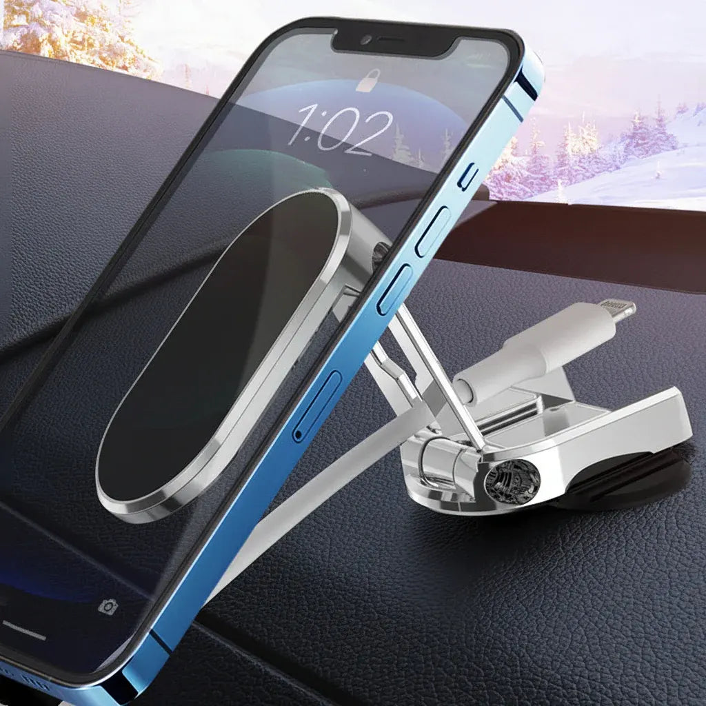 Foldable Magnetic Alloy Dashboard Car Phone Holder Mount