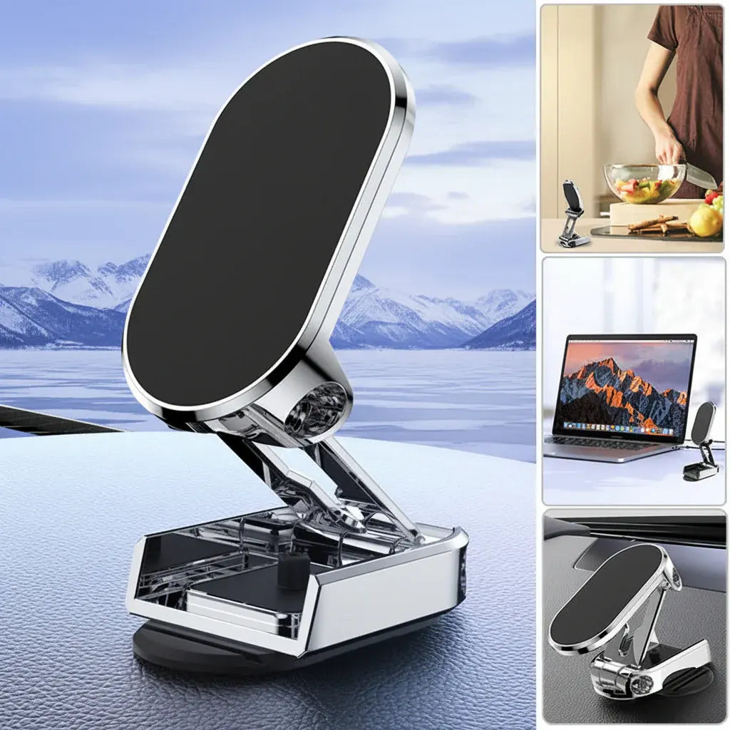 Foldable Magnetic Alloy Dashboard Car Phone Holder Mount